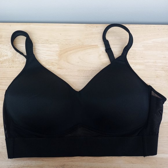 Rhonda Shear Molded Cup Bra with Mesh Back, Black 1X - Picture 1 of 5